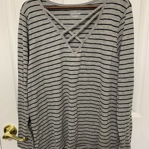 Lane Bryant 16/18 long sleeve striped top